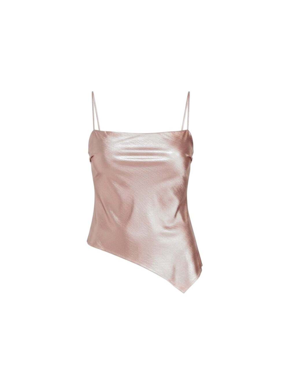 SHOP NEIGHBOR Rosegold Sleeveless Cowl Neck High-Low Top - New